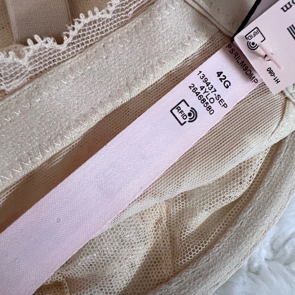 Victorias‎ Secret Body By Victoria Unlined Demi Lace Bra 42G Beige Floral - Picture 9 of 10